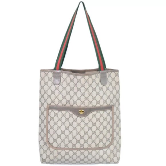 GUCCI Sherry GG Supreme Canvas Shoulder Tote Bag Beige - Picture 1 of 10